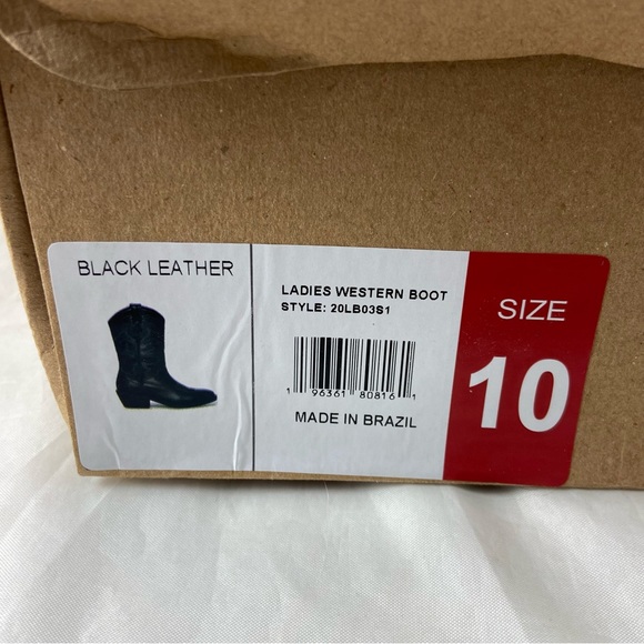 Steve Madden Ladies Black Leather Western Boots Size 10 Style # 20LB03S1 NWT - Picture 15 of 16